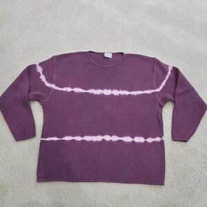 MODA Purple Ribbed‎ Knit Tie Dye L/S Sweater Women  Size Large Victoria's Secret